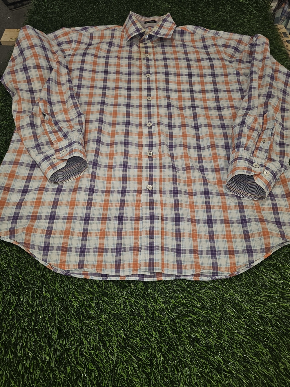 Bugatchi Uomo Classic Fit Plaid Button-Down Shirt - XL